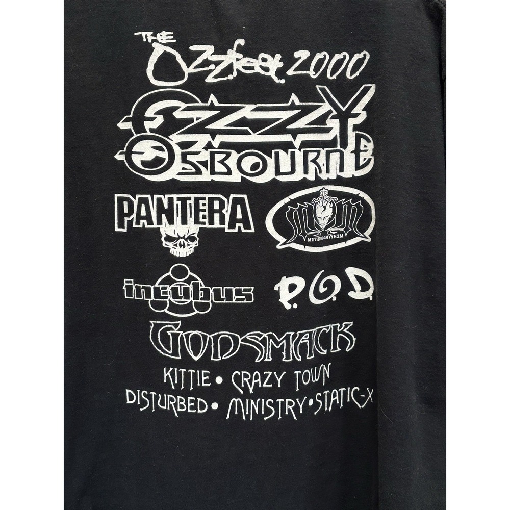 Vintage Ozzfest 2000 Tour Graphic Tshirt Black/White Rock Band Size L Pin Up‎ - Picture 6 of 7